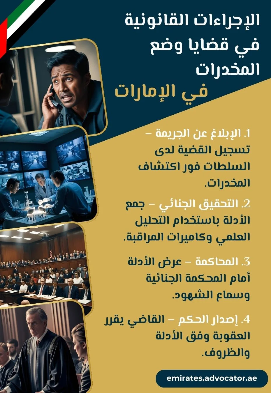الإجراءات القانونية في قضايا وضع المخدرات في الإمارات