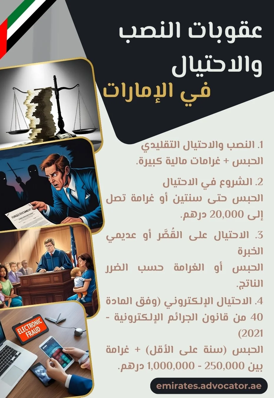 عقوبات النصب والاحتيال في الإمارات
